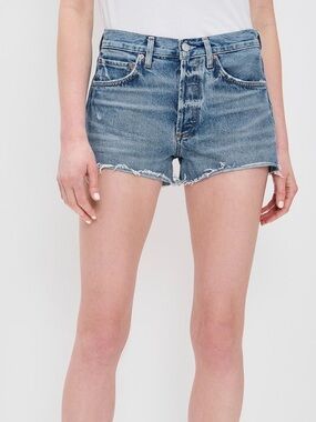 NWT Agolde Parker Chorus Vintage Cut Off Blue Denim Shorts SZ 28 RV $158